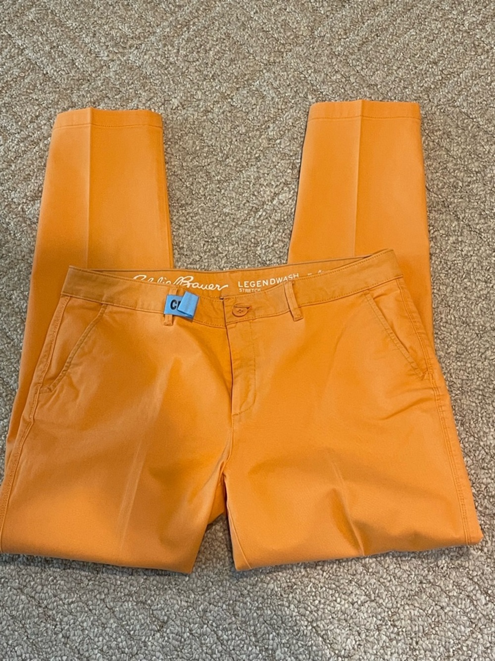 Eddie Bauer Legend Wash Boyfriend Mid rise Pants Women’s Sz 10 Slim Orange Melon